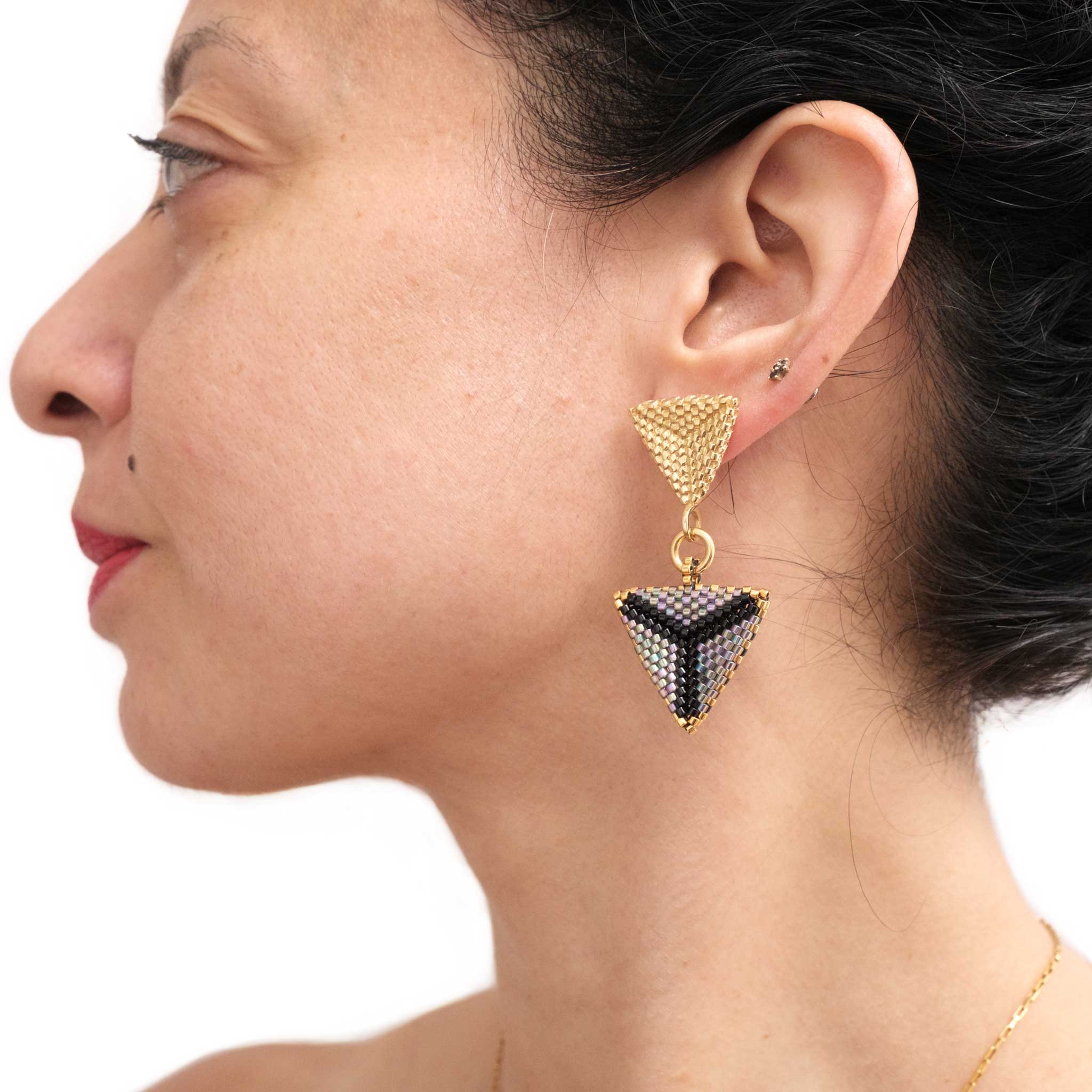 Moonlight Glow Earrings in Gold Vermeil and Beads
